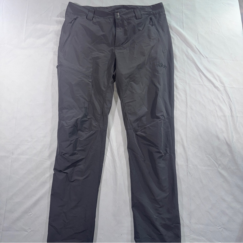 Rab Pants Mens 34x34 Gray Matrix Incline Light Softshell Hiking Zip Pockets